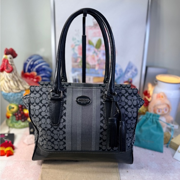 Coach Handbags - Coach Legacy Signature Stripe Candace Carryall